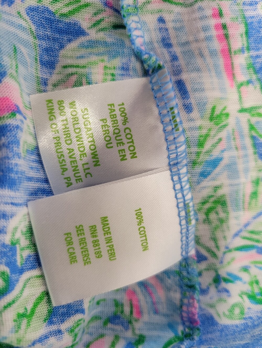 LILLY PULITZER T-SHIRT V Neckline Sz L Beach Island - Picture 2 of 6